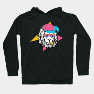 Cool Retro Lion Smoking At The Party Hoodie